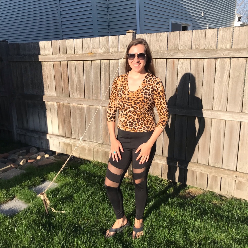 Anne Klein Leopard Print Ruched - Picture 3 of 14